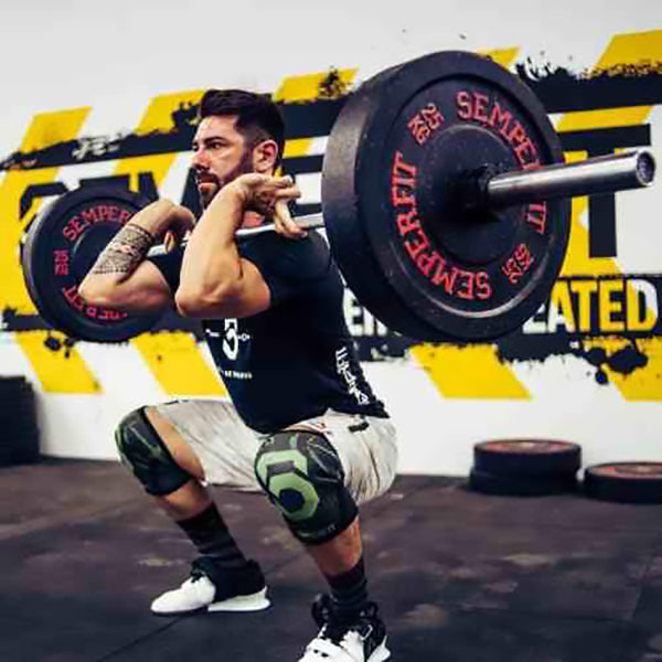 Conforto para joelhos no ginásio